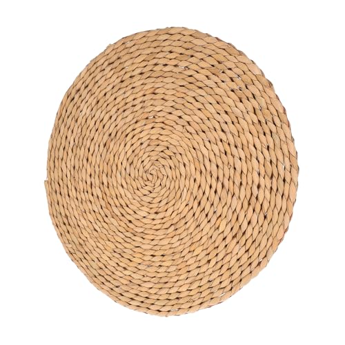 UKCOCO Thickened Straw Woven Meditation Cushion 1.5cm Natural Tatami Floor Seat Pad Round Indoor Sitting Mat for Zen, Yoga, and Home Use