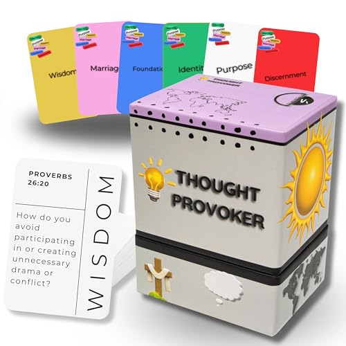 Christian Conversation Cards – 150 Scripture Reflection Questions to Deepen Faith & Spark Meaningful Discussion | Bible Devotional Cards for Groups & Personal Growth | Thought Provoker - color: Gray