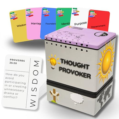 Christian Conversation Cards – 150 Scripture Reflection Questions to Deepen Faith & Spark Meaningful Discussion | Bible Devotional Cards for Groups & Personal Growth | Thought Provoker - color: Gray