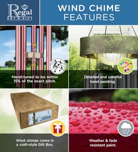 Regal Art & Gift Garden Crystal Chimes - Outdoor Decorative Metal Hanging Chime - Relaxing Sound for Yard, Patio, Porch or Garden - Blue