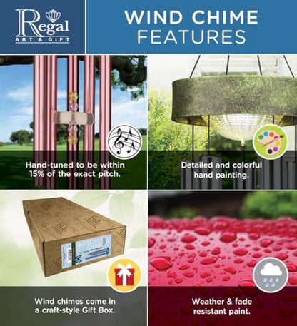 Regal Art & Gift Garden Crystal Chimes - Outdoor Decorative Metal Hanging Chime - Relaxing Sound for Yard, Patio, Porch or Garden - Blue