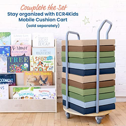 ECR4Kids SoftZone Floor Cushions, Square, Flexible Seating, Earthtone, 6-Piece - color: Earthtone