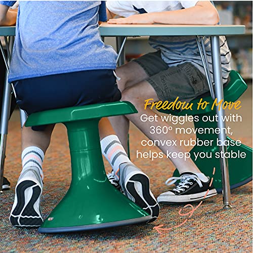 ECR4Kids ACE Active Core Engagement Wobble Stool, 15-Inch Seat Height, Flexible Seating, Green - color: Green