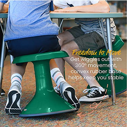 ECR4Kids ACE Active Core Engagement Wobble Stool, 15-Inch Seat Height, Flexible Seating, Green - color: Green