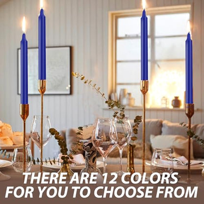 24 Pack Blue Spell Chime Candles – Premium Mini Unscented Taper Candles for Rituals, Prayer, Meditation, Altar, Spells – 4" Tall – Ideal for Witches & Spiritual Practices - color: Blue