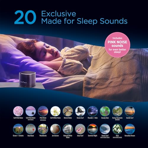 Sound Oasis Pink Noise Bluetooth Sound Machine for Sleeping, 20 Non-Looping Soothing Sounds with Speaker & Memory Function, Portable Sleep Sound Therapy for Home, Office or Travel - size: BST-80-20