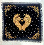 INDACORIFY Angel Wings Altar Table Top Cloth with Fringes Alter Tarot Witchcraft Spread Meditational Sacred Cloth 18x18 in (Gold Angel Wings) - color: Gold Angel Wings