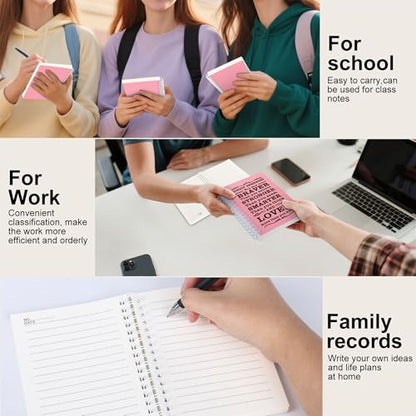 3Pcs A6 Spiral Notebook,Inspirational Journal,Motivational Journal for Women Men,Spiral Journal Notebook College Ruled Daily Diary for School,Travel,Business,Work (3Pcs-A6 Always Pink) - color: 3pcs-a6 Always Pink