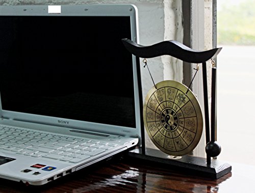 Brass Feng Shui Desktop Table Gong Meditation Desk Bell (Zodiac)