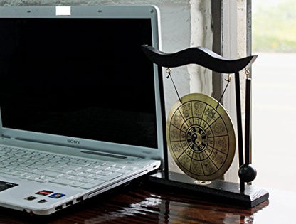 Brass Feng Shui Desktop Table Gong Meditation Desk Bell (Zodiac)