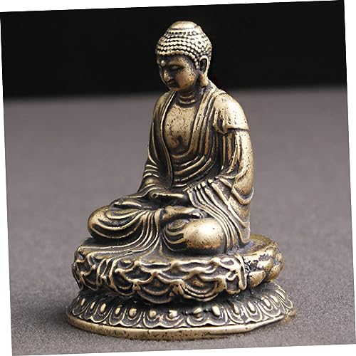 Cabilock Mini Zen Buddha Statue Antique Meditation Ornament for Decor Tranquil Temple Sculpture for Relaxation Zen Aesthetic for Family Friends