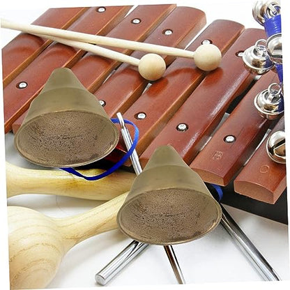 2pcs Copper Meditation Bells Ethnic Design Percussion Instruments Lightweight Portable Unique Sound for Ceremonies Relaxation