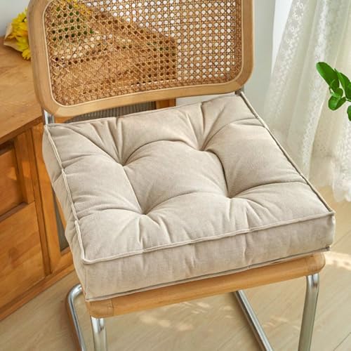 Meditation Floor Cushions 17in Square Large Pillows Seating for Adults Large Square Sitting Pillows for Tatami Living Furniture Chair Cushions Beige - color: Beige