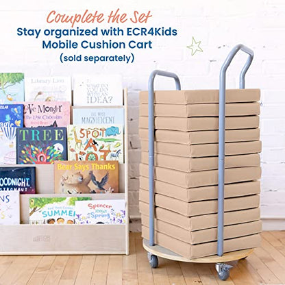 ECR4Kids SoftZone Square Floor Cushions with Handle, Flexible Seating, Sand, 6-Piece - color: Sand