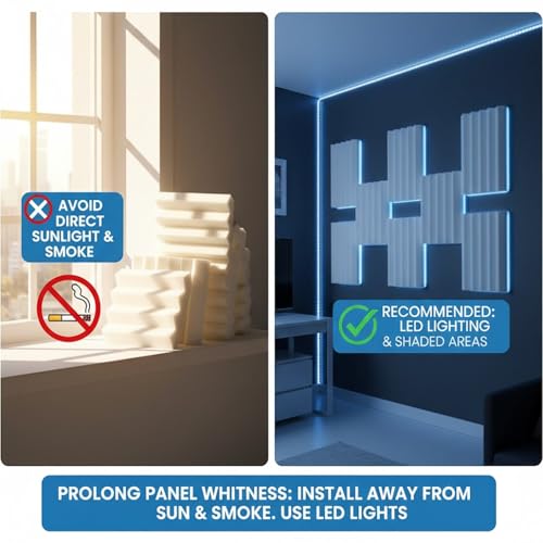 24 Acoustic Panels Wedge Sound Absorbing Acoustic Treatment Tiles 10x10x1inches Studio Noise Cancellation 26kg/m3 High Density Acoustical Walls Dampening Foam Fire Retardant AZ1134 White - color: Pearl White, size: 24 Pieces - 10x10x2 in