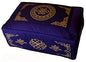 Meditation Cushion - Rectangular Zafu Buckwheat and Kapok Fill Eternal Knot Dharma Key Purple - color: Purple Eternal Knot Dharma Key