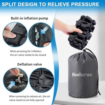 Travel Cushion Airplane Seat,Airplane Seat Cushion for Long Flights,Suppress Inflatable Seat Cushion,for Wheelchair,Car,Office (36 Air Bag) - size: 36 Air Bag
