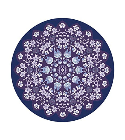 Round Meditation Pilates Yoga Mat Luxury Suede Large Yoga Mat Natural Rubber Non-Slip Base is ery Suitable for Meditation, Stretching, Yoga Environmental Protection, Fitness Exercise, Home and Outdoor. 140CM Diameter - color: Black