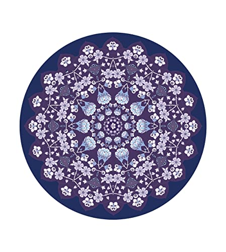 Round Meditation Pilates Yoga Mat Luxury Suede Large Yoga Mat Natural Rubber Non-Slip Base is ery Suitable for Meditation, Stretching, Yoga Environmental Protection, Fitness Exercise, Home and Outdoor. 140CM Diameter - color: Black