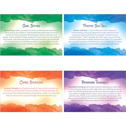Really Good Stuff Self Care Reflection Cards-Mindful Thinking, Positive Affirmations, Meditation Techniques to Manage Emotions and Feelings for Kids and Adults - style: Self Care Cards