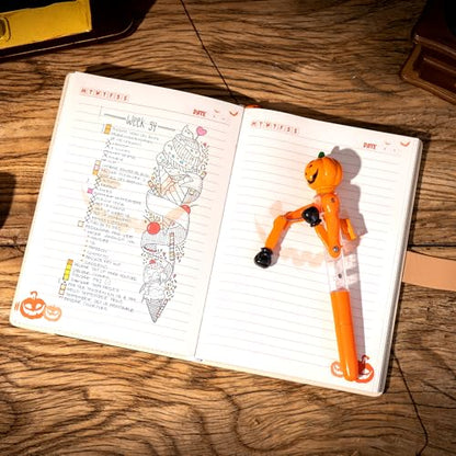 CAGIE Journal with Lock for Women Men, A5 Locked Journal with Pumpkin Pen Set, Halloween Notebook with Combination Lock 192 Pages Diary with Lock, 5.7x 8.3 Inches, White