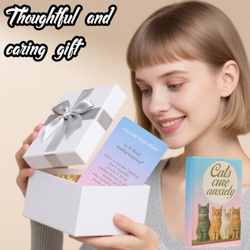 Cat Affirmation Cards – 55 Positive Cards for Anxiety Relief & Self Care, Cute Cat Gifts for Women, Men & Teens, Gift for Cat Lovers - color: Cats Affirmations