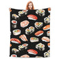 Sushi Food Lightweight Flannel Bedding Blanket,Washable Fleece Throw Blanket for Bed, Couch, Sofa, Camping,60''x 50'' - color: Sushi, size: 50" X 60"