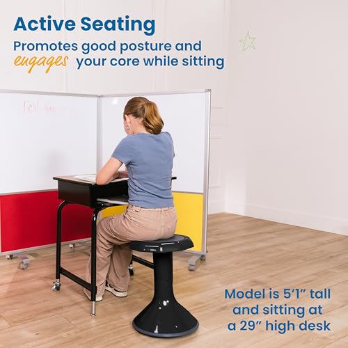 ECR4Kids ACE Active Core Engagement Wobble Stool, 18-Inch Seat Height, Flexible Seating, Black - color: Black
