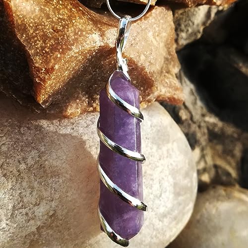 Lepidolite Healing Crystal Necklace - Stress Relief & Powerful Mood Stabilizer. Inner Peace Pendant. Jewelry Gift for Yoga, Meditation & Reiki