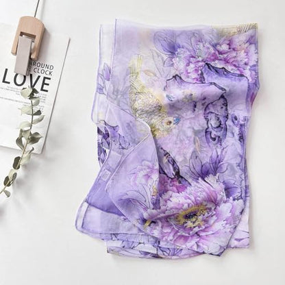 Pokeedioty Scarfs for Women Lightweight Fashion Scarves Elegant Floral Pattern Sheer Scarfs Sunscreen Shawls Wraps - color: P 0138