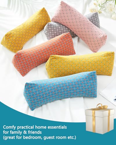 Wedge Contour Buckwheat Pillow for Neck Pain Relief, Ergonomic Triangle Neck Pillow for Side and Back Sleepers, Adjustable Breathable Pillow with Washable Cover 15.7"x5.9", Red - color: Triangle-red