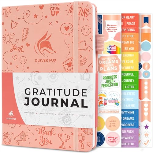 Clever Fox Gratitude Journal – Happiness, Positivity & Affirmation Daily Journal – Inspirational Daily Notebook – 3 Months, A5 (Light Pink) - color: Peach Pink, size: A5 (5.8″ x 8.3″)