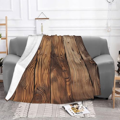 Wood Grain 1 Prints Throw Blanket (320g Flannel) Anti-Pilling Warm Fuzzy Blankets for Bed Sofa Couch Travel 40x30 Inch - color: Wood Grain 1, size: 40x30 Inch