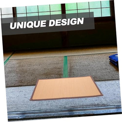 Woven Meditation Cushion Thick Floor Mat for Sitting Classic Carbonized Tatami Style Seat Pad for Bedroom Yoga Office Design with Smooth Surface