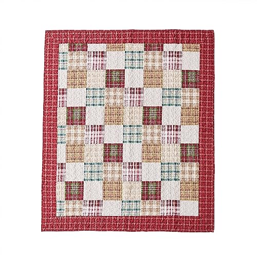Greenland Home Oxford 100% Cotton Throw Blanket, Red