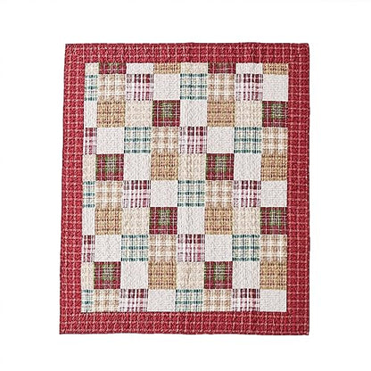 Greenland Home Oxford 100% Cotton Throw Blanket, Red