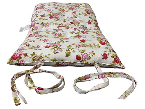 D&D Futon Furniture Traditional Japanese Floor Futon Mattresses, Foldable Cushion Mats, Yoga, Meditaion Single Size 3" Thick X 27" Wide X 80" Long (Red Rose White) - color: Red Rose White