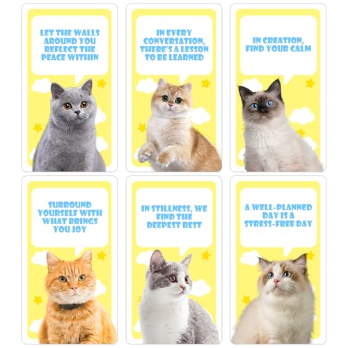 Cards Against Anxiety, 50 Cat Affirmation Cards for Stress Relief and Self Care Mindfulness - color: Cats