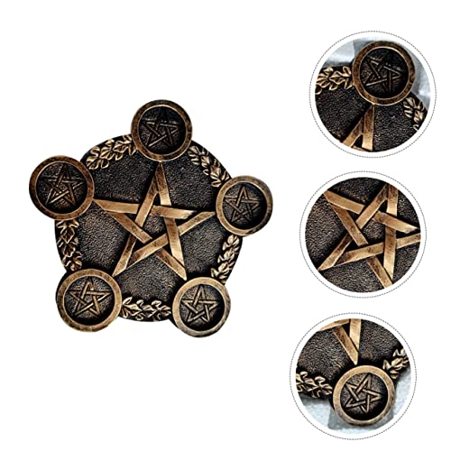 ULTECHNOVO Pentacle Star Candleholder Prop Decorative Altar Ornament for Sacrifice Rituals Compact Long-Lasting Material Unique Desktop Decor for Home and Ceremony