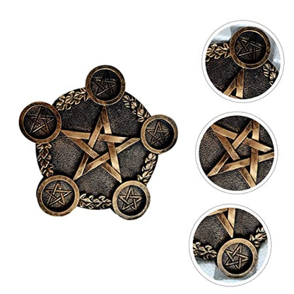ULTECHNOVO Pentacle Star Candleholder Prop Decorative Altar Ornament for Sacrifice Rituals Compact Long-Lasting Material Unique Desktop Decor for Home and Ceremony