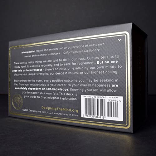 Mindsight: Introspection Cards - 81 Exercises for Self-Awareness, Philosophical Conversation, and Life Affirmation, Daily Positive Affirmations, Guided Mindfulness Journal with Prompts for Men & Women