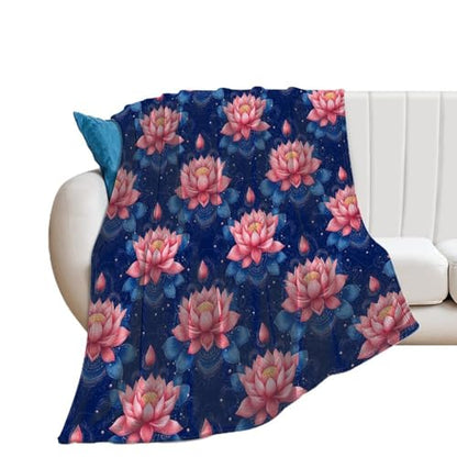 Yoga Meditation Lotus Throw Blankets Bed Blanket Couch Decorative Throw Blankets Soft Living Room Bedroom - size: 50"*60"（130*150cm）