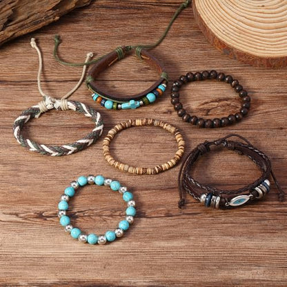 Gothic Bracelet Adjustable Punk Braided Leather Multilayer Grunge Set Bracelets Emo Metal Cuff Wrap Bangles Meaningful Gift - color: J-BZ-18