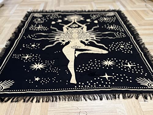 Indian Consigners Witchcraft Supplies Tarot Spread Alter Cloth Triple Altar - color: Black, size: 24" x 24" (Square)