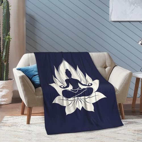 Buddha Meditation Flower Ultra Soft Throw Blankets Cozy Lightweight Blanket for Sofa Bed 60"X50"8