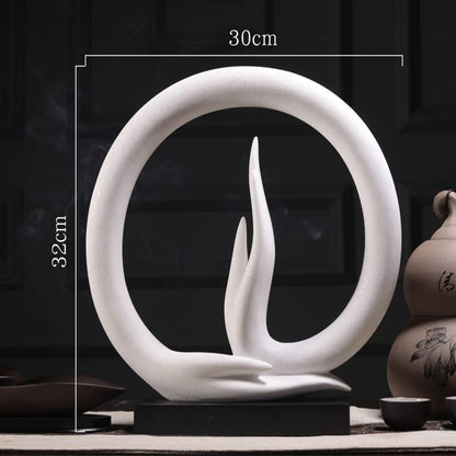 Abstract Buddha Hands Statues,Sandstone Meditating Hands Gesture Sculpture for Yoga,Zen,Home Decor (White)