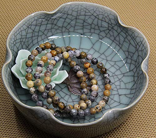 Angelstones Handmade Natural Healing Gemstone 6mm Round Beads Stretch Crystal Bracelet 7 Inch Unisex - color: Aquatic Opal