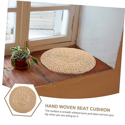 Mobestech Hand Woven Meditation Pillow Cushion for Yoga and Meditation Comfortable Woven Seating Mat for Home Design for Relaxation and Mindfulness
