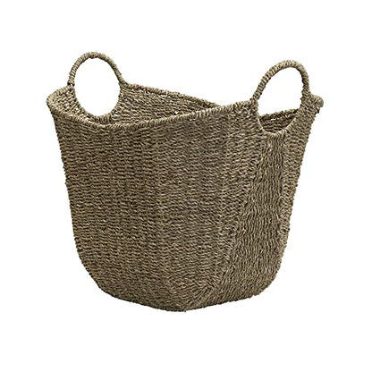 Household Essentials Brown Wicker Storage Basket with Handles Large | Natural Seagrass - color: Natural Seagrass