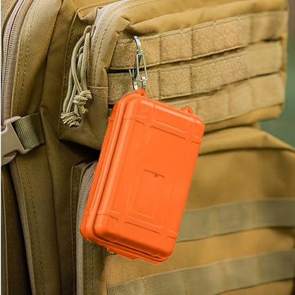 Portable Carrying Case with Plastic Material,Outdoor Survival Shockproof Container Airtight Case for Camping Boating Fishing Tubing Swimming(Orange)